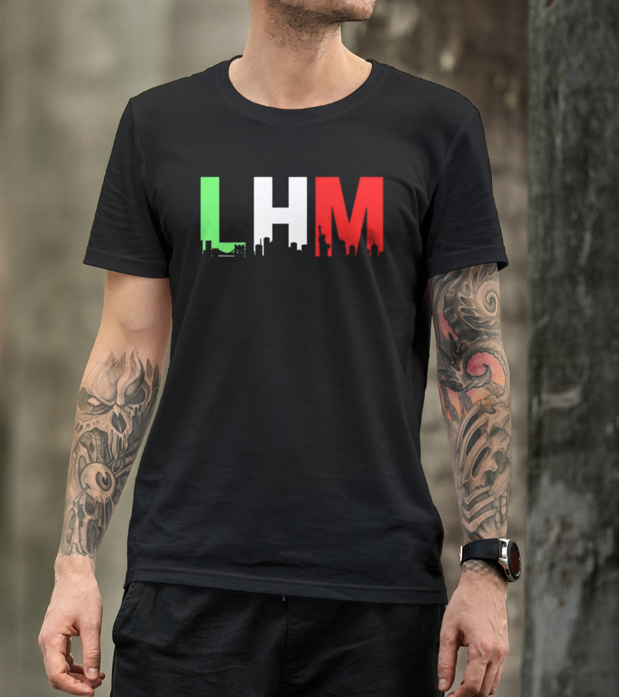 Stream Yvng Mobster LHM NYC Skyline Green White Red Drip Letters T-Shirt