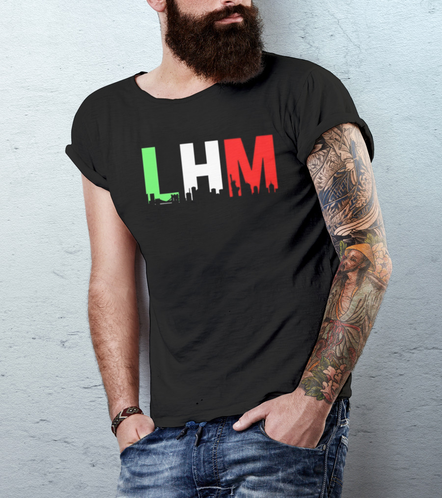 Stream Yvng Mobster LHM NYC Skyline Green White Red Drip Letters T-Shirt