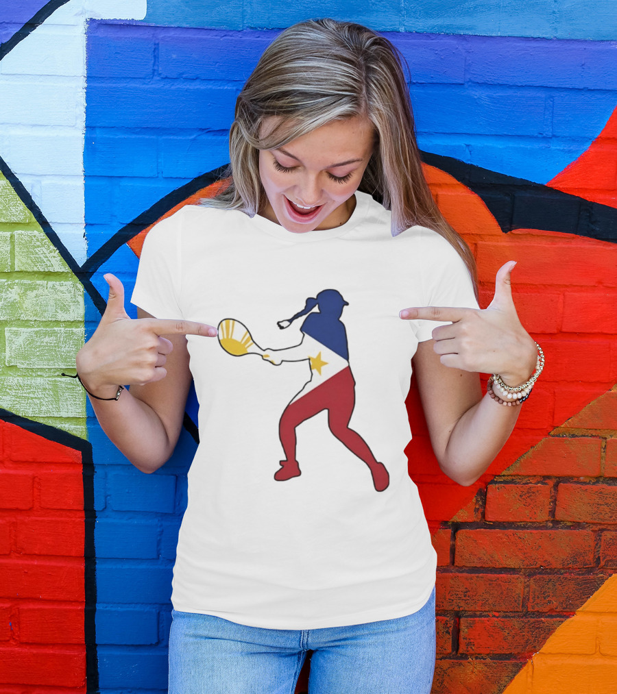 Alexandra Eala Tennis Player Silhouette Philippines Flag T-Shirt