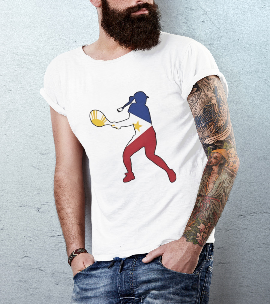 Alexandra Eala Tennis Player Silhouette Philippines Flag T-Shirt
