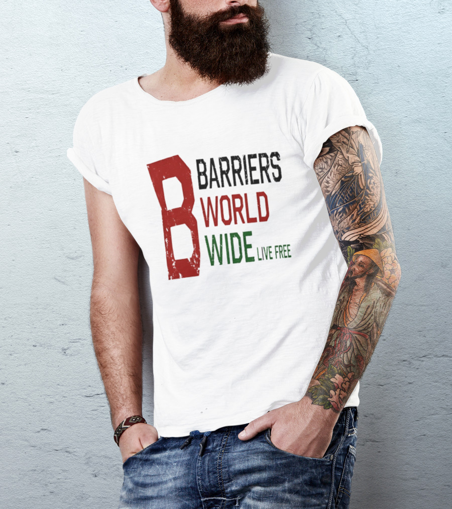 Barriers World Wide Live Free Streetwear Red Green T-Shirt