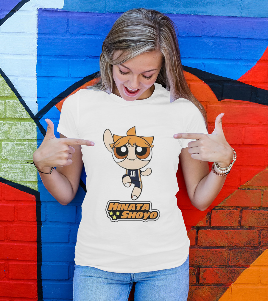 Hinata Shoyo Haikyuu Powerpuff Girls Crossover Anime Volleyball Player T-Shirt