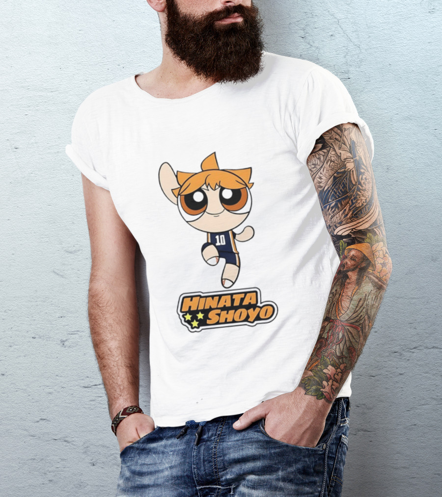 Hinata Shoyo Haikyuu Powerpuff Girls Crossover Anime Volleyball Player T-Shirt