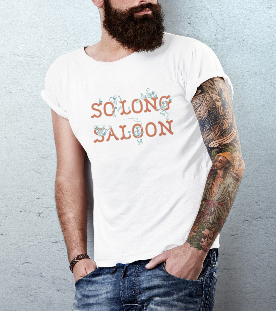 So Long Saloon Dancing Skeletons In Cowboy Hats And Boots T-Shirt