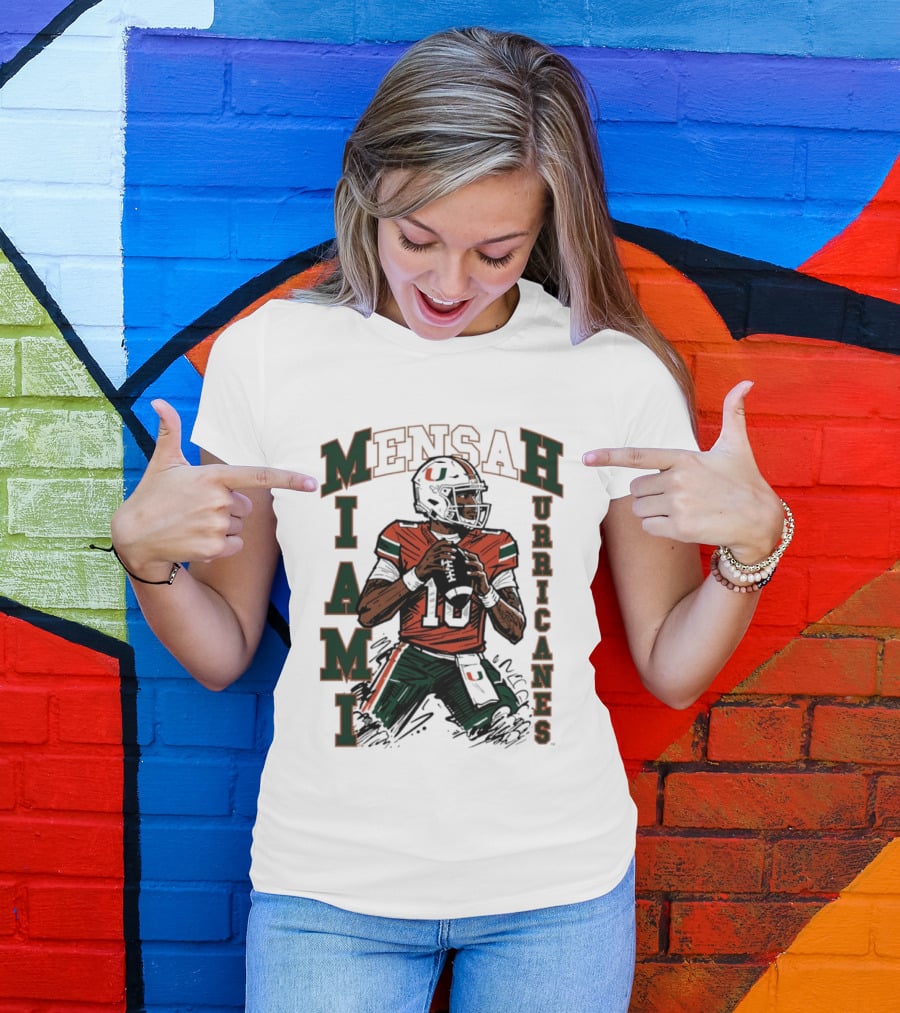 Mensah Miami Hurricanes NCAA Football Player 18 T-Shirt