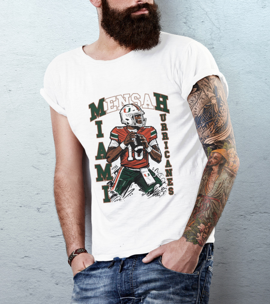 Mensah Miami Hurricanes NCAA Football Player 18 T-Shirt