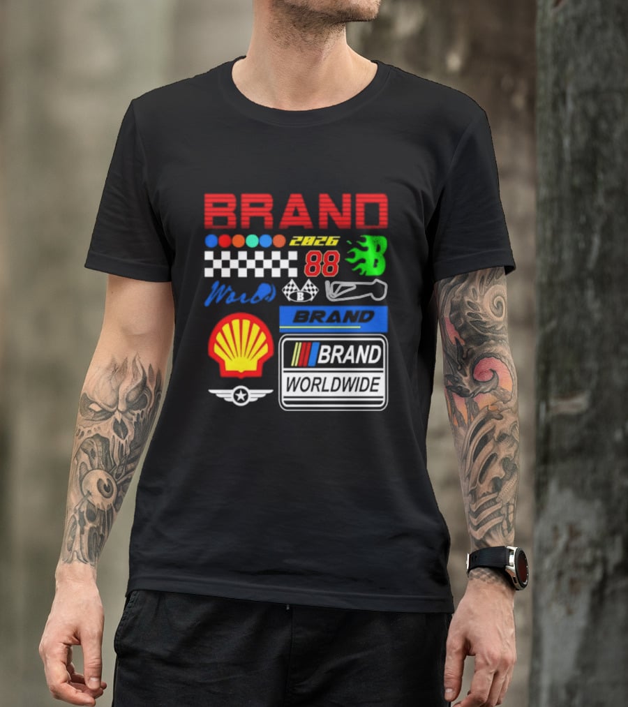 Brand 88 Worldwide Racing Motorsport Checkered Shell 2026 T-Shirt