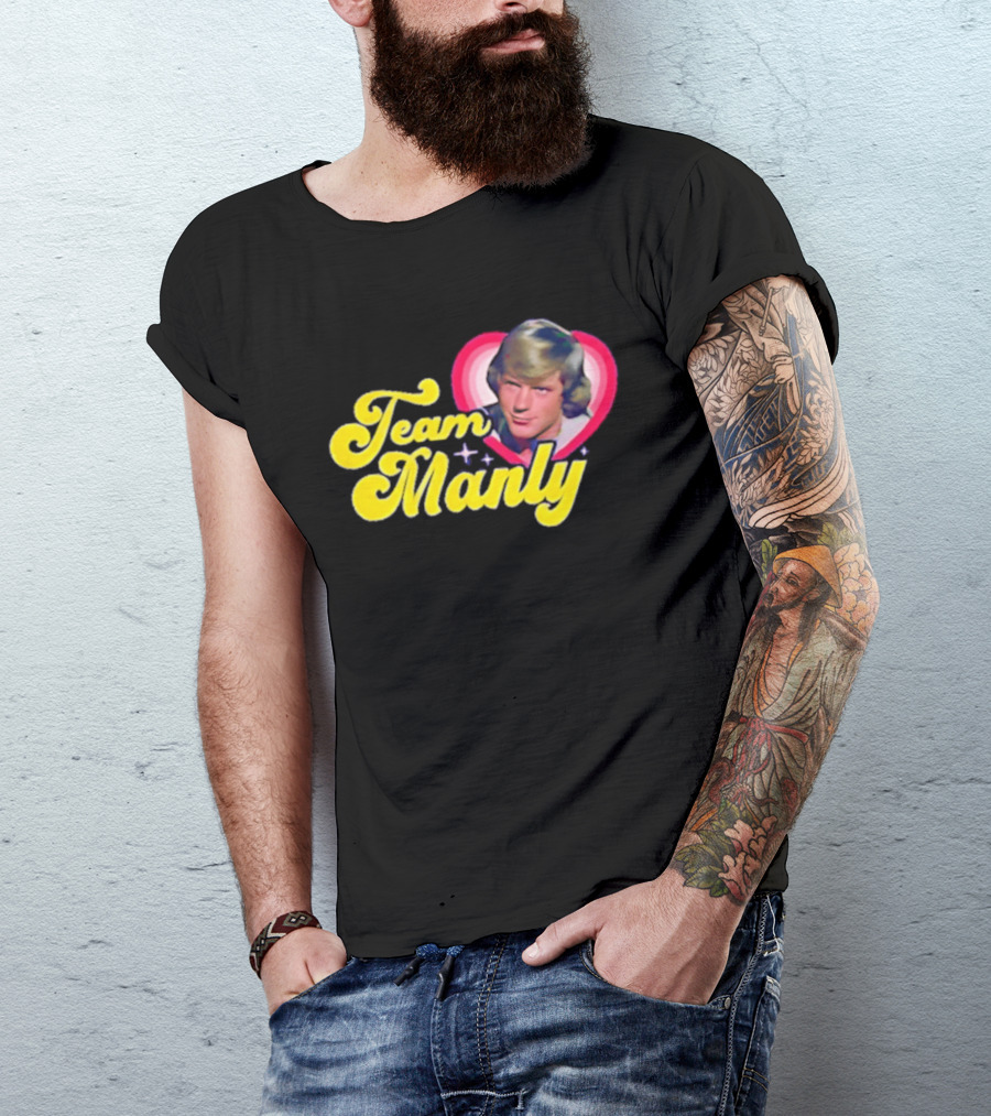 Team Manly Bobby Sherman Retro Heart T-Shirt