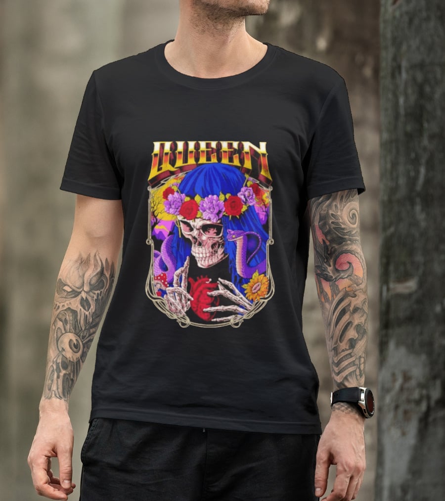 Til Death Skeleton Fiesta Cobra Floral Skeleton Tattoo T-Shirt