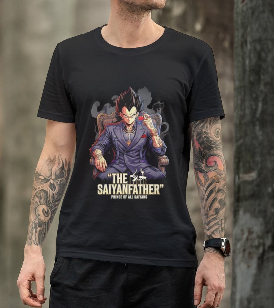 Vegeta The Saiyanfather Prince Of All Saiyans Mafia Style Anime Fusion T-Shirt
