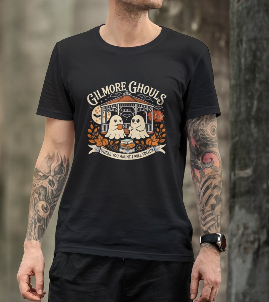 Gilmore Ghouls Where You Haunt I Will Follow Coffee Ghosts Halloween T-Shirt