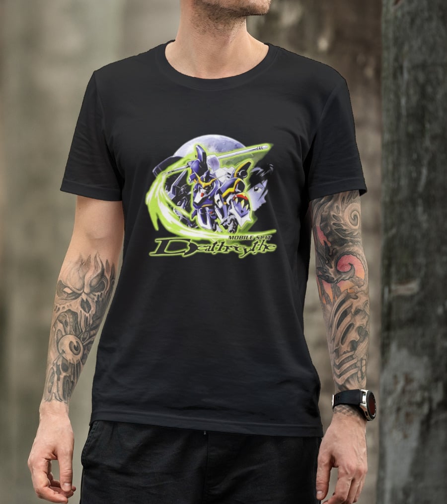 Mobile Suit Deathrythe Mecha Battle Moon Scene T-Shirt