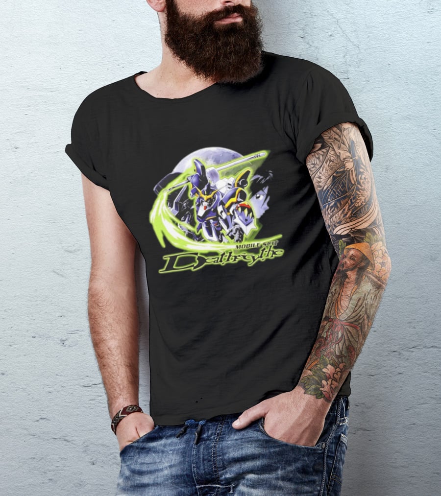 Mobile Suit Deathrythe Mecha Battle Moon Scene T-Shirt