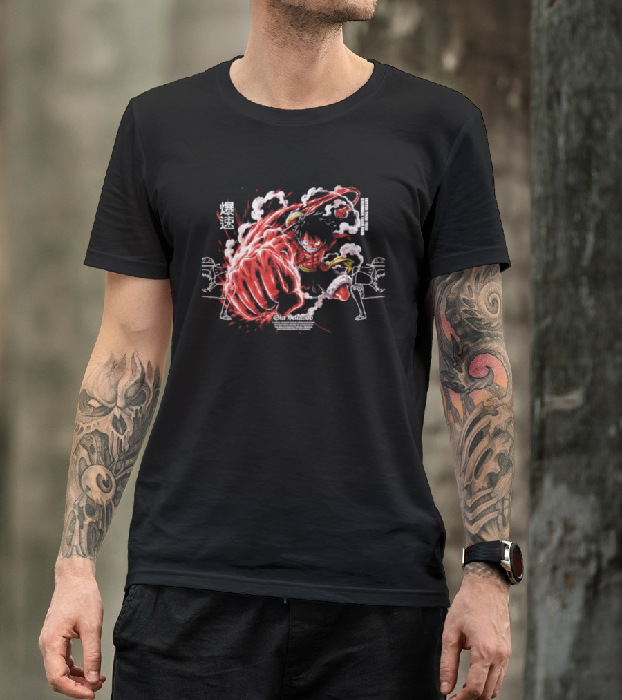 Monkey D. Luffy Faster Than Fear Stronger Than Pain Anime Gear Second Splash Attack T-Shirt