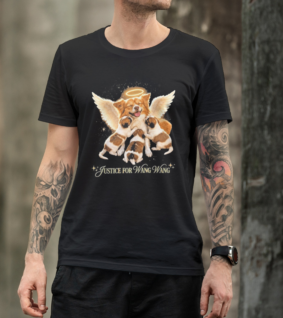 2026 Justice For Wang Wang Dog Angelic Puppies T-Shirt