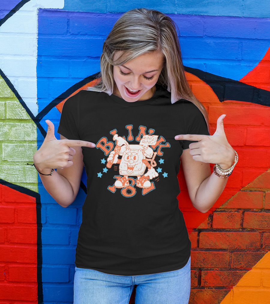 Blink 182 Ring Ring Cartoon Telephone Character With Stars T-Shirt