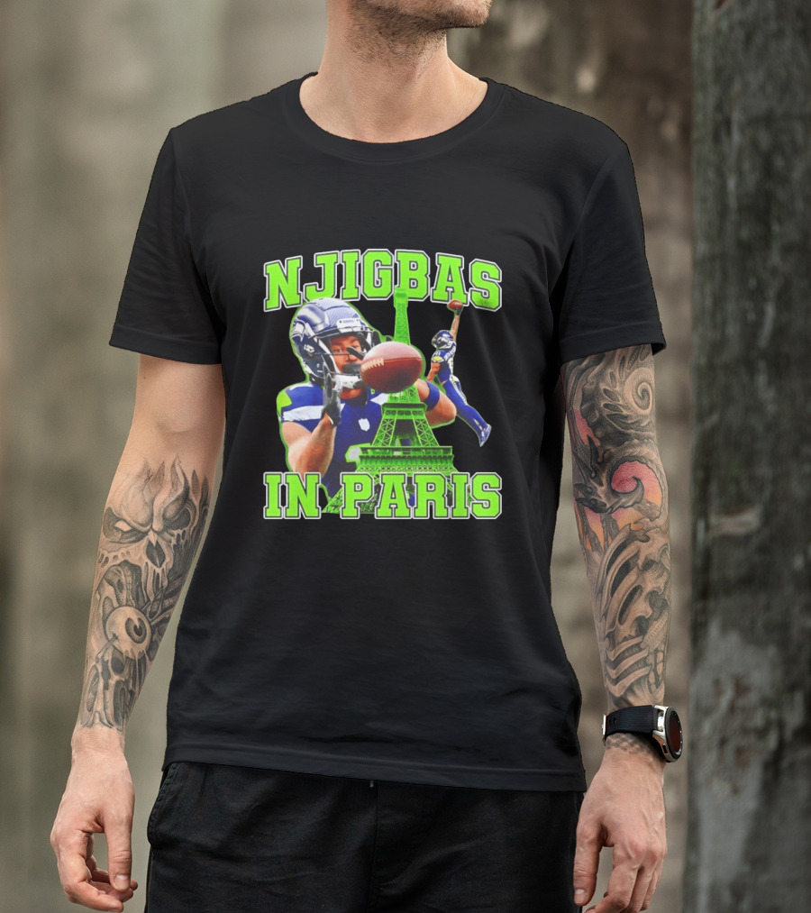 Seattle Seahawks Jaxon Smith Njigba Njigbas In Paris T-Shirt