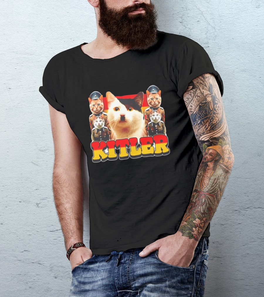 Kitler Meme Cat With German Flag And Cats In Uniforms T-Shirt