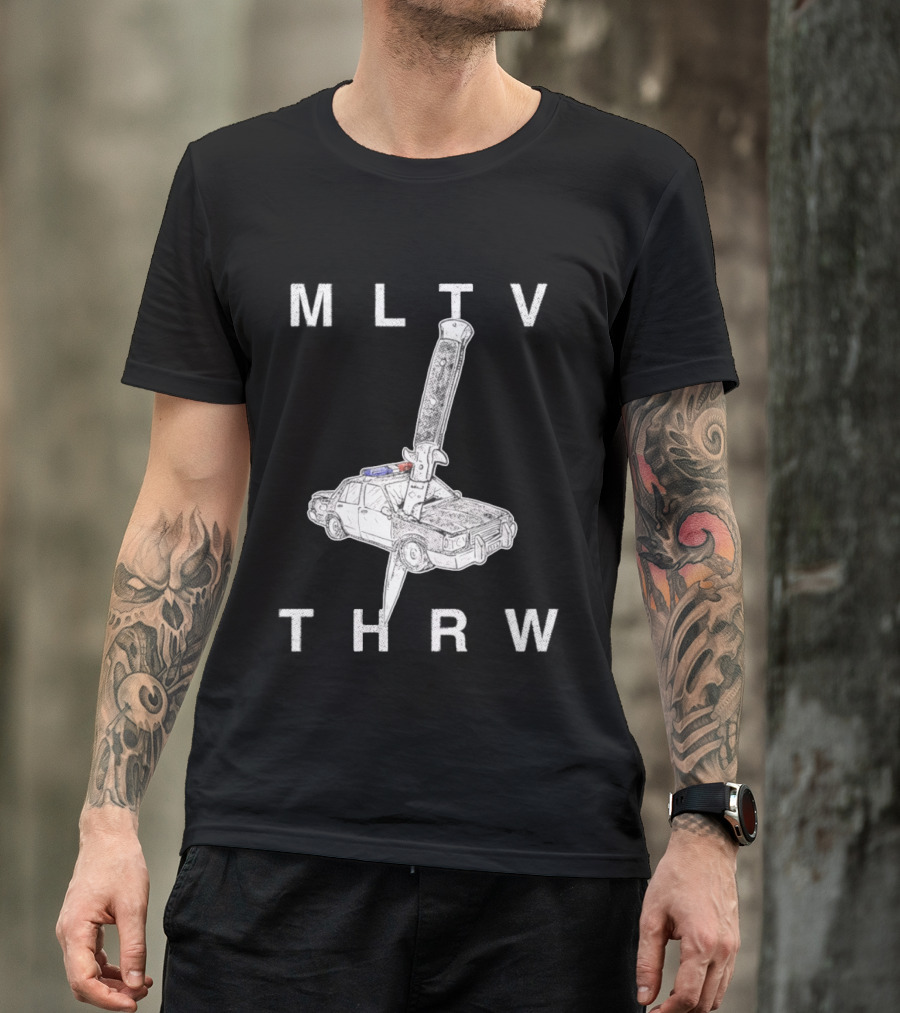MLTV THRW Police Car Knife Punk T-Shirt