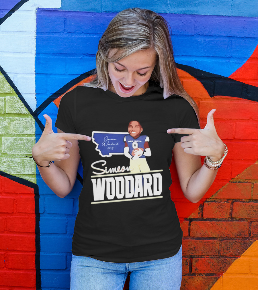 Simeon Woodard 9 Montana State Bobcats Football T-Shirt