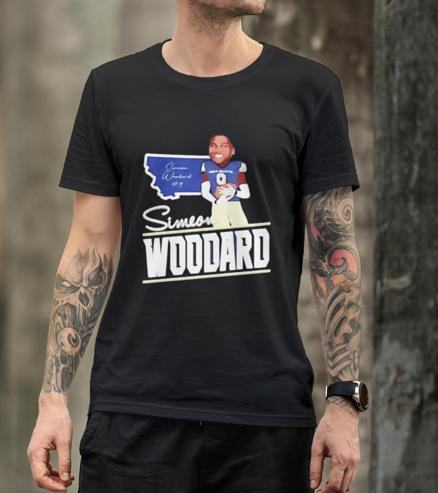 Simeon Woodard 9 Montana State Bobcats Football T-Shirt