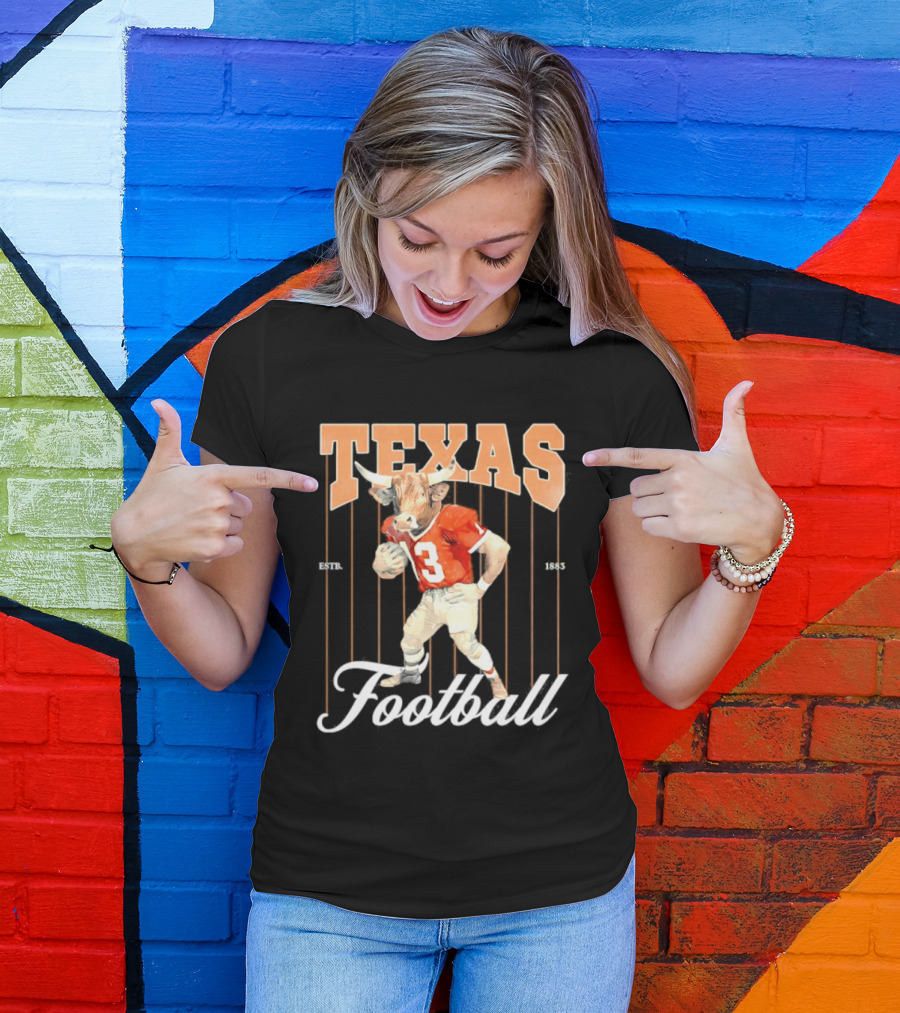 Texas Football Longhorns Estb 1883 Retro Player Jersey T-Shirt