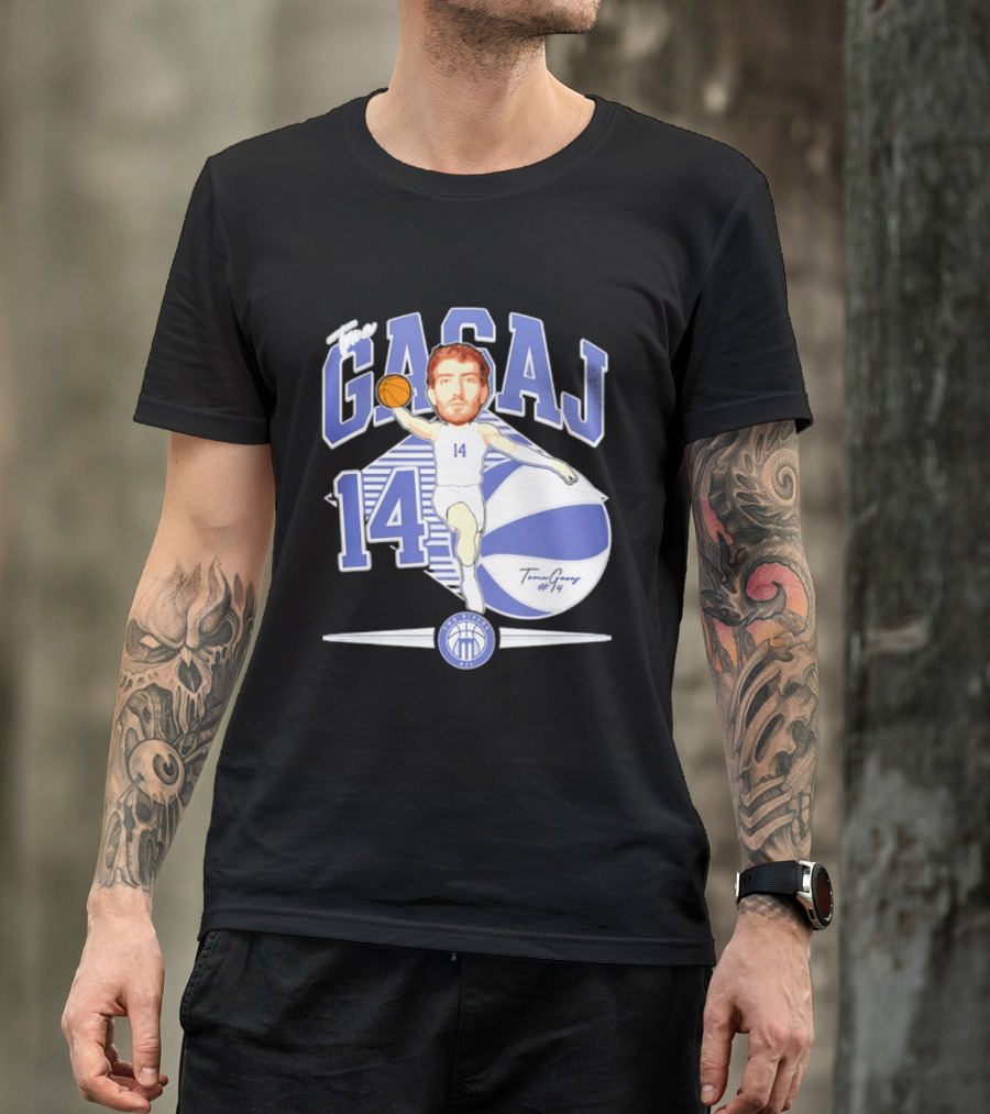 The Gasaj 14 Marietta College Athletics Basketball Caricature T-Shirt