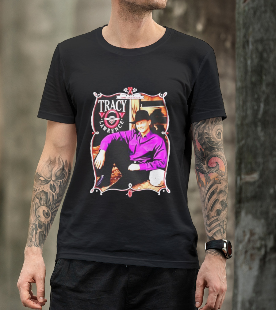 Tracy Lawrence Time And Again Country Music Purple Suit Cowboy Hat T-Shirt