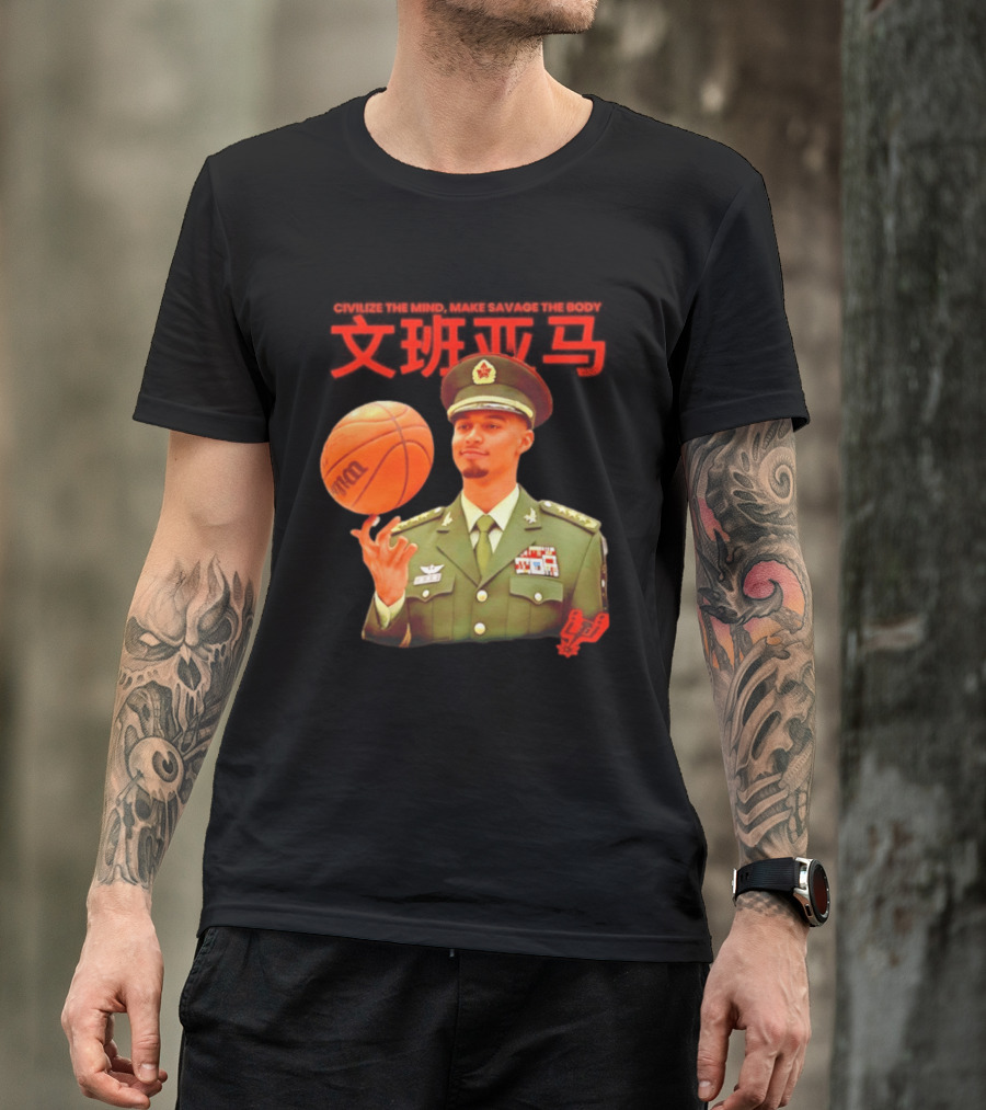 Victor Wembanyama SA Spurs Civilize The Mind Make Savage The Body Basketball Uniform T-Shirt