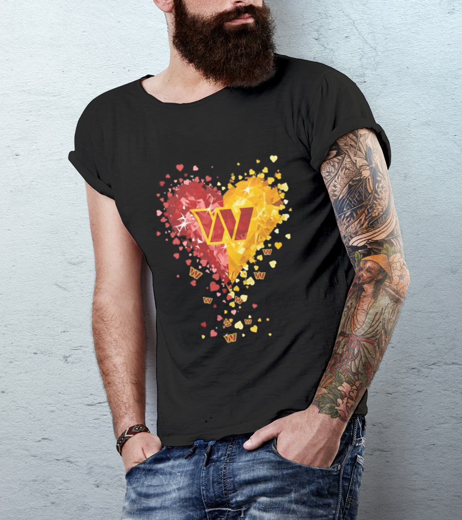 Washington Commanders Heart W Crystalized Chevron Burst T-Shirt