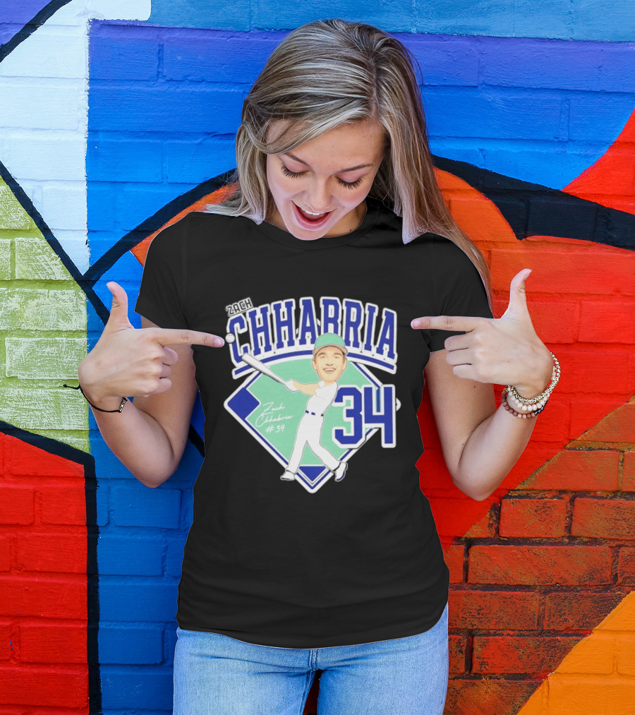 Chhabria 34 Drew University Athletics Baseball Caricature Zach Chhabria T-Shirt