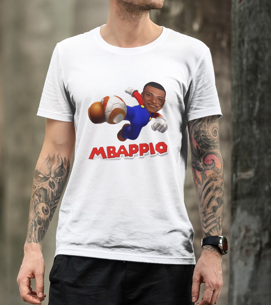 Kylian Mbappe Mbappio X Mario Meme Football T-Shirt