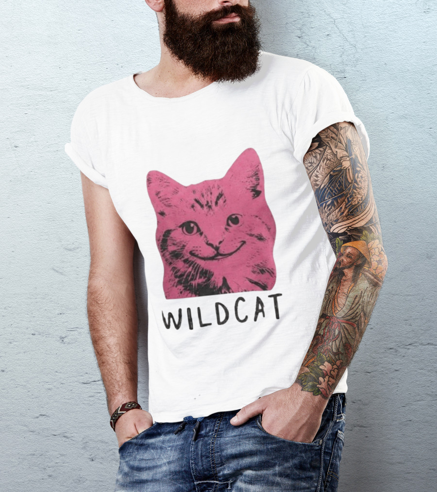 Wildcat Pink Cat Feline Animal T-Shirt
