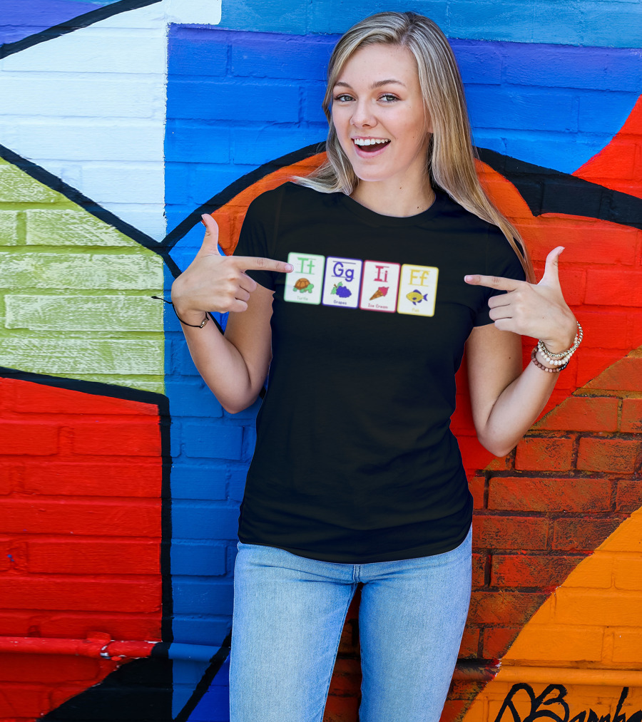 Alphabet Flashcards G I F Turtle Grapes Ice Cream Fish T-Shirt