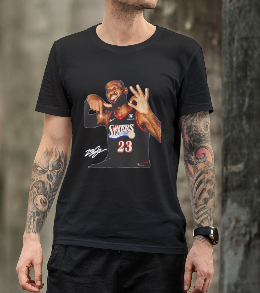 LeBron James Philadelphia Sixers Basketball Jersey Number 23 T-Shirt