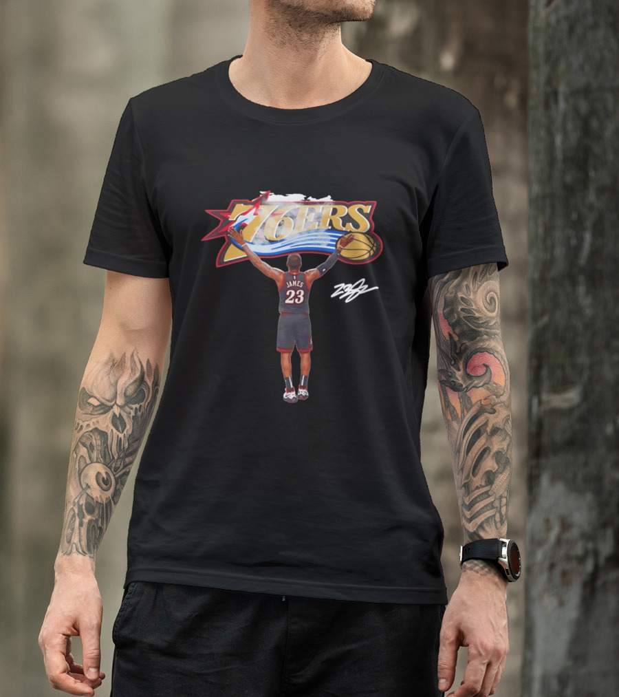 Philadelphia Sixers 76ers LeBron James Crossover Chalk Toss T-Shirt