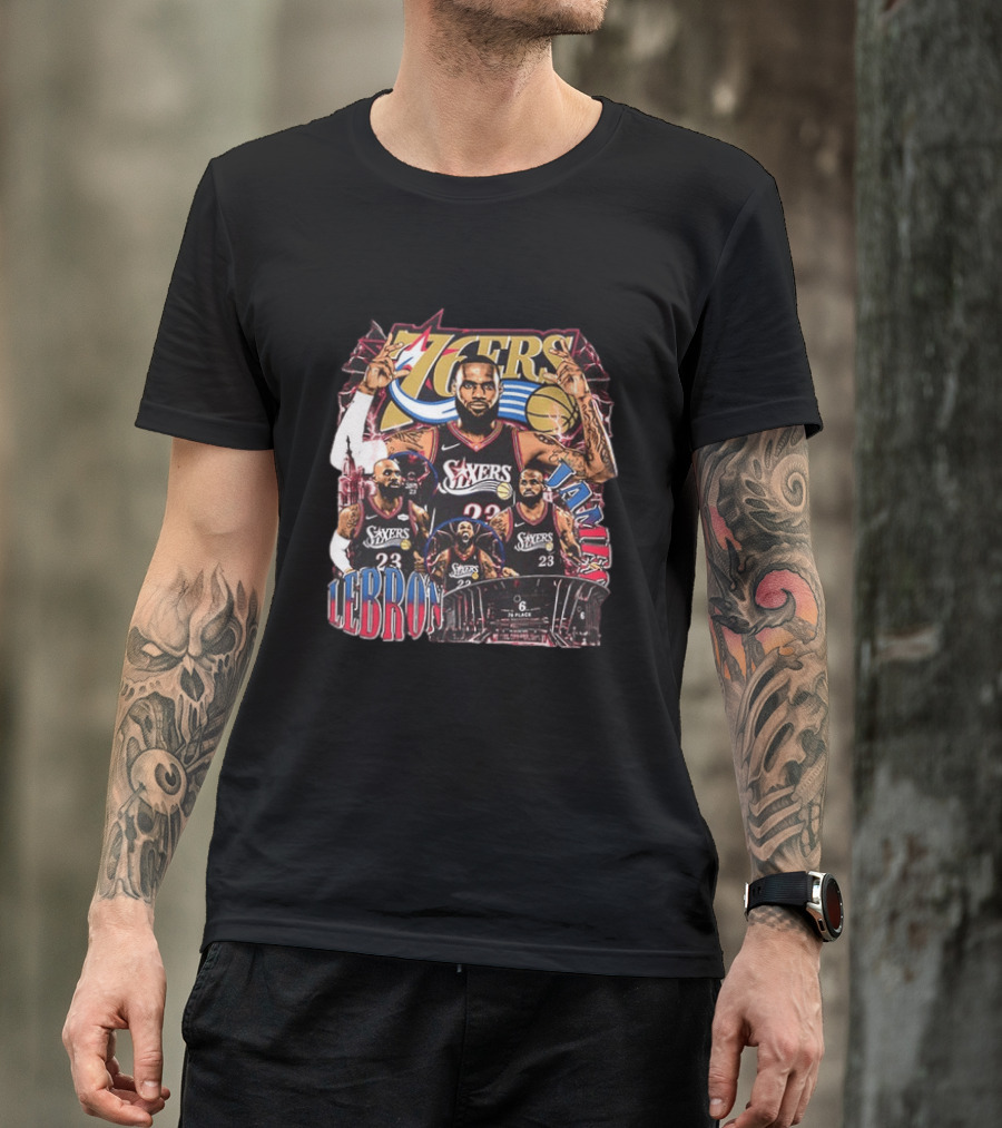 Philadelphia 76ers LeBron James 23 NBA Next Chapter 2 Sided T-Shirt