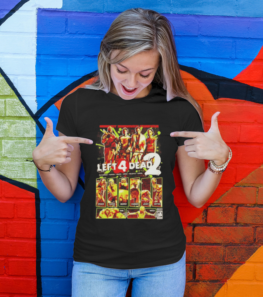 Left 4 Dead 2 Nobody Survives Forever Bill Zoey Francis Louis Hunter Boomer Charger Spitter Tank Witch T-Shirt