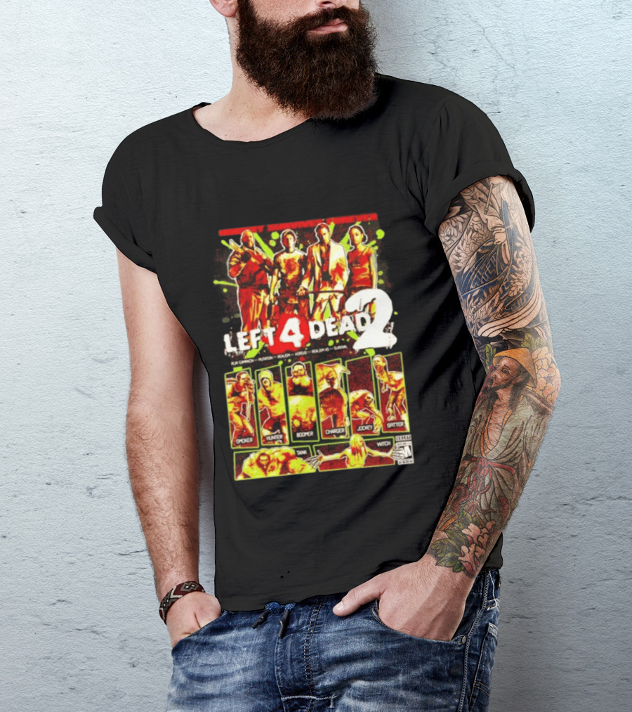 Left 4 Dead 2 Nobody Survives Forever Bill Zoey Francis Louis Hunter Boomer Charger Spitter Tank Witch T-Shirt