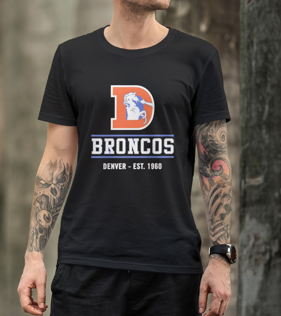 Denver Broncos D Logo Vintage Est 1960 Retro Team Spirit T-Shirt