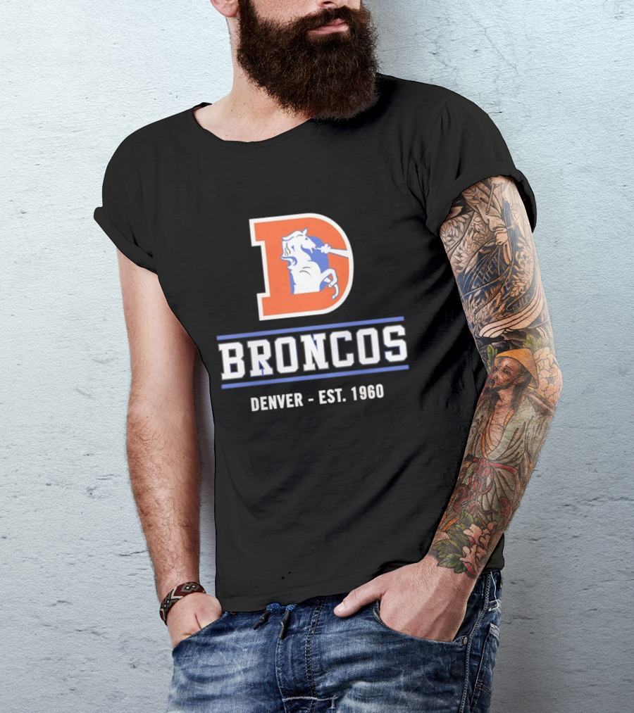 Denver Broncos D Logo Vintage Est 1960 Retro Team Spirit T-Shirt