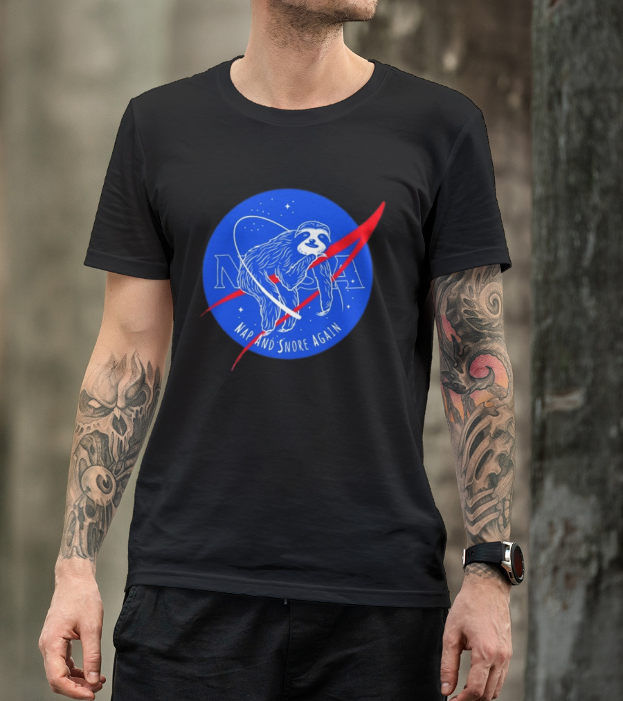 NASA Sloth Nap And Snore Again Space T-Shirt
