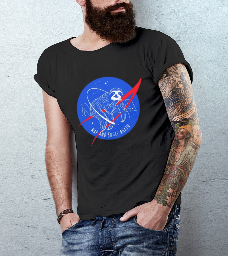 NASA Sloth Nap And Snore Again Space T-Shirt