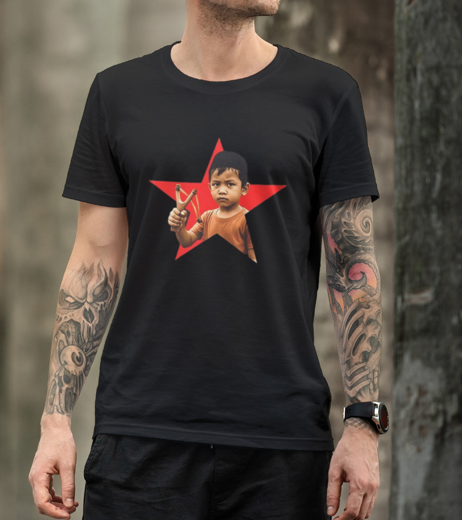 Kid Silop Goblog Anjing Loba Waduk Red Star Sling Shot 2 Sided T-Shirt