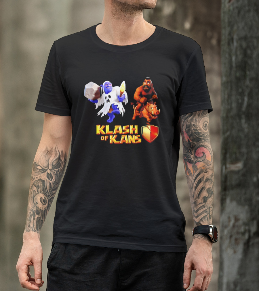 Klash Of Kans Clash Of Clans Mobile Game Barbarian Giant Characters T-Shirt