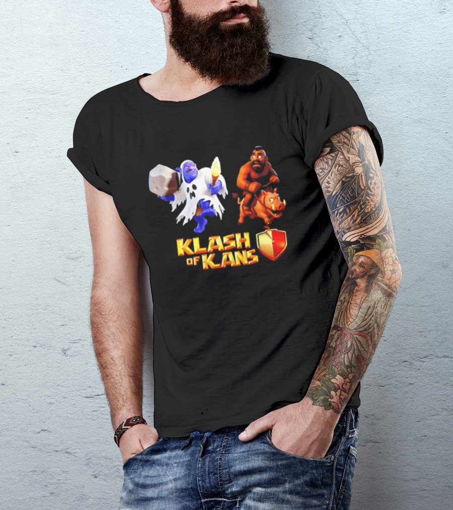 Klash Of Kans Clash Of Clans Mobile Game Barbarian Giant Characters T-Shirt