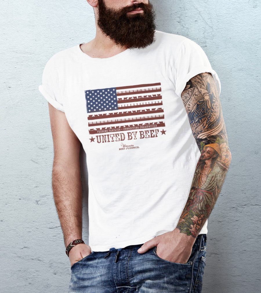 United By Beef Minnesota Beef Council American Flag Stars And Stripes T-Shirt