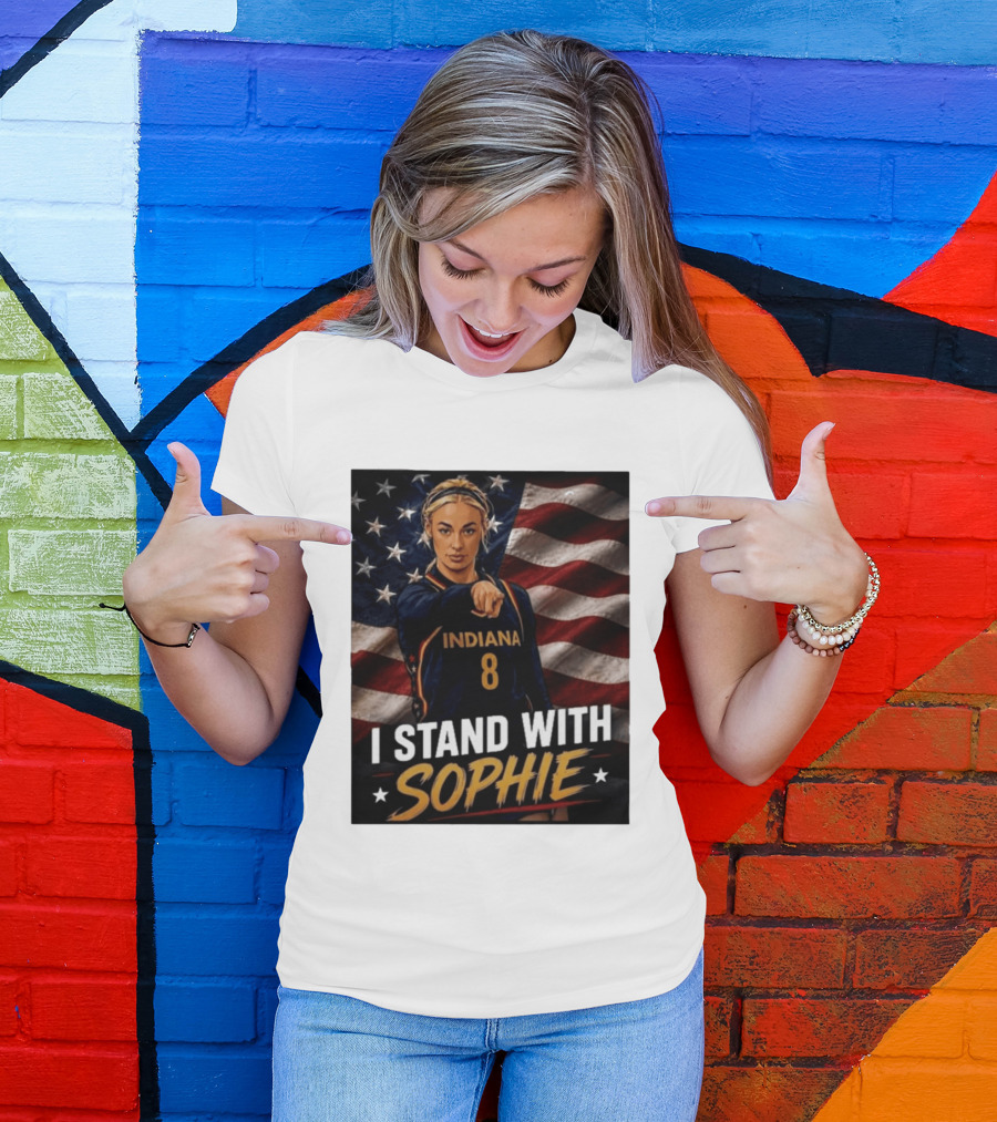 I Stand With Sophie Cunningham Indiana 8 American Flag T-Shirt