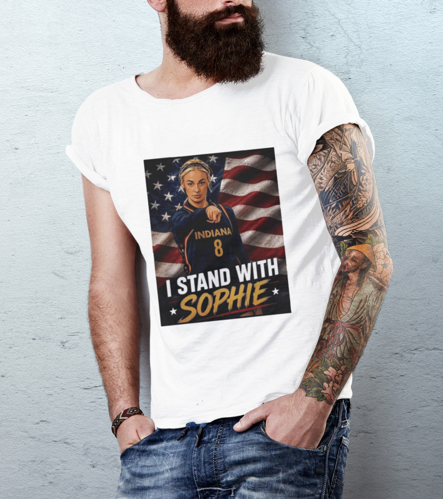 I Stand With Sophie Cunningham Indiana 8 American Flag T-Shirt