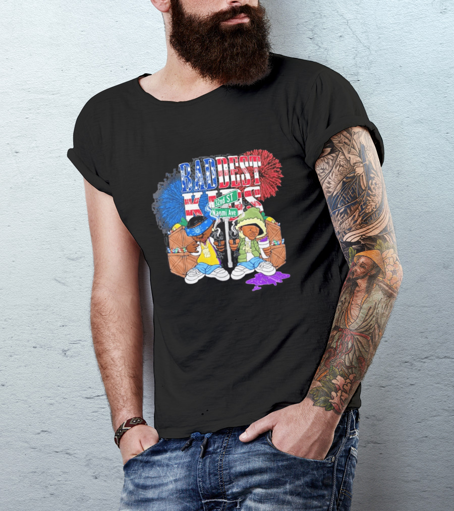 Baddest Kids 32nd St Naomi Ave Streetwear Adam22 Jaden Newman T-Shirt